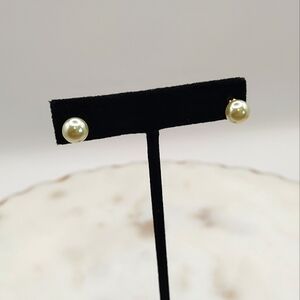 Elegant Ivory Pearl Stud Earrings
